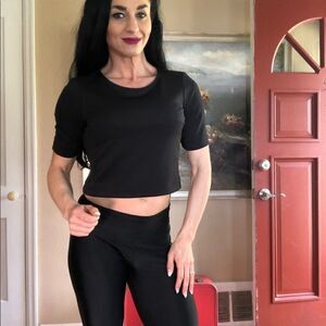 Express black crop top 